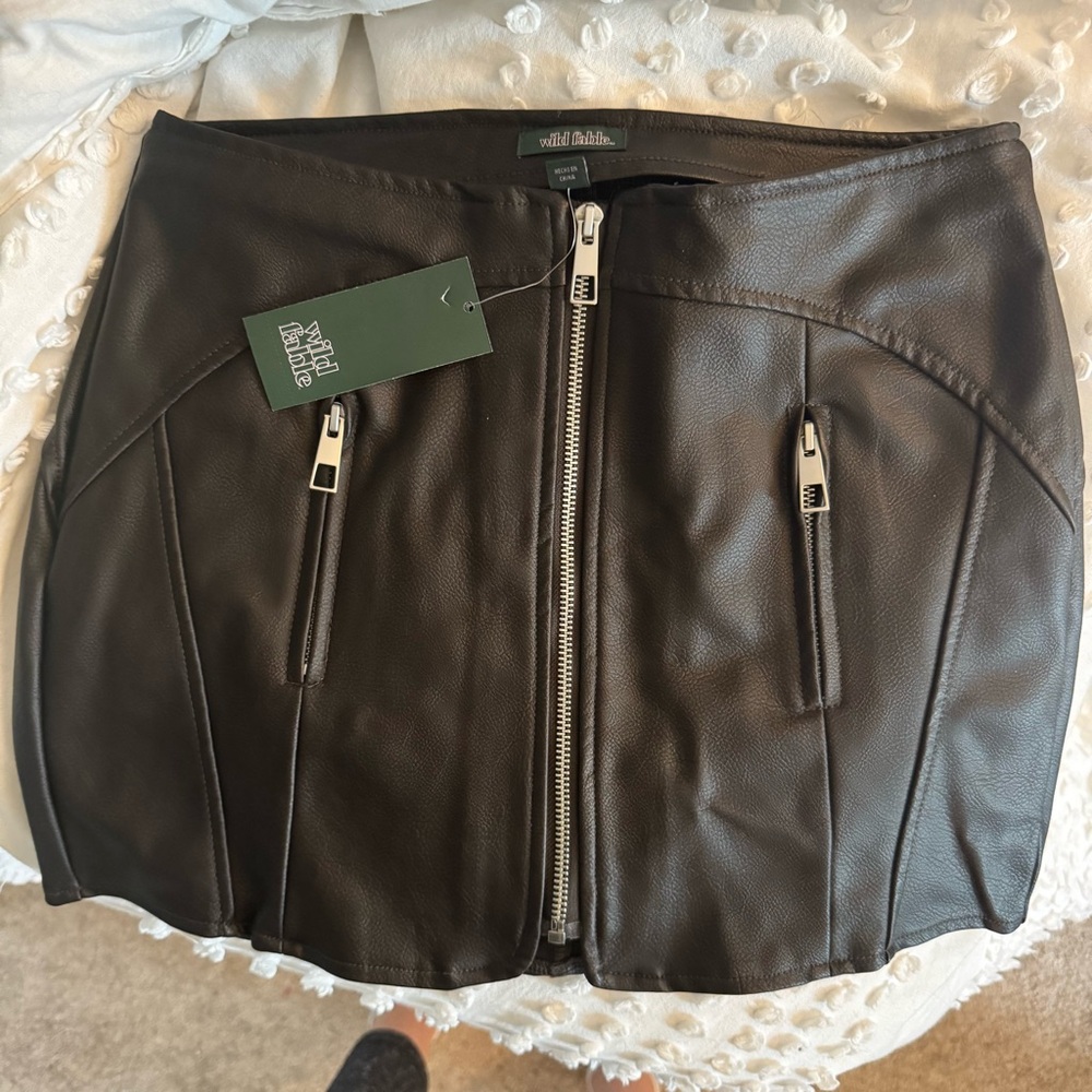 Dark Brown Leather Skirt